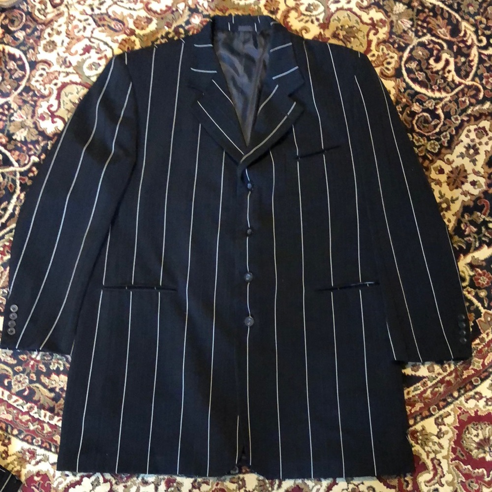 Classic Black Pinstripe Men's Falcone suit